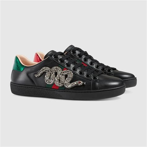 black gucci shoes with snakes|gucci ace embroidered sneaker celebrity.